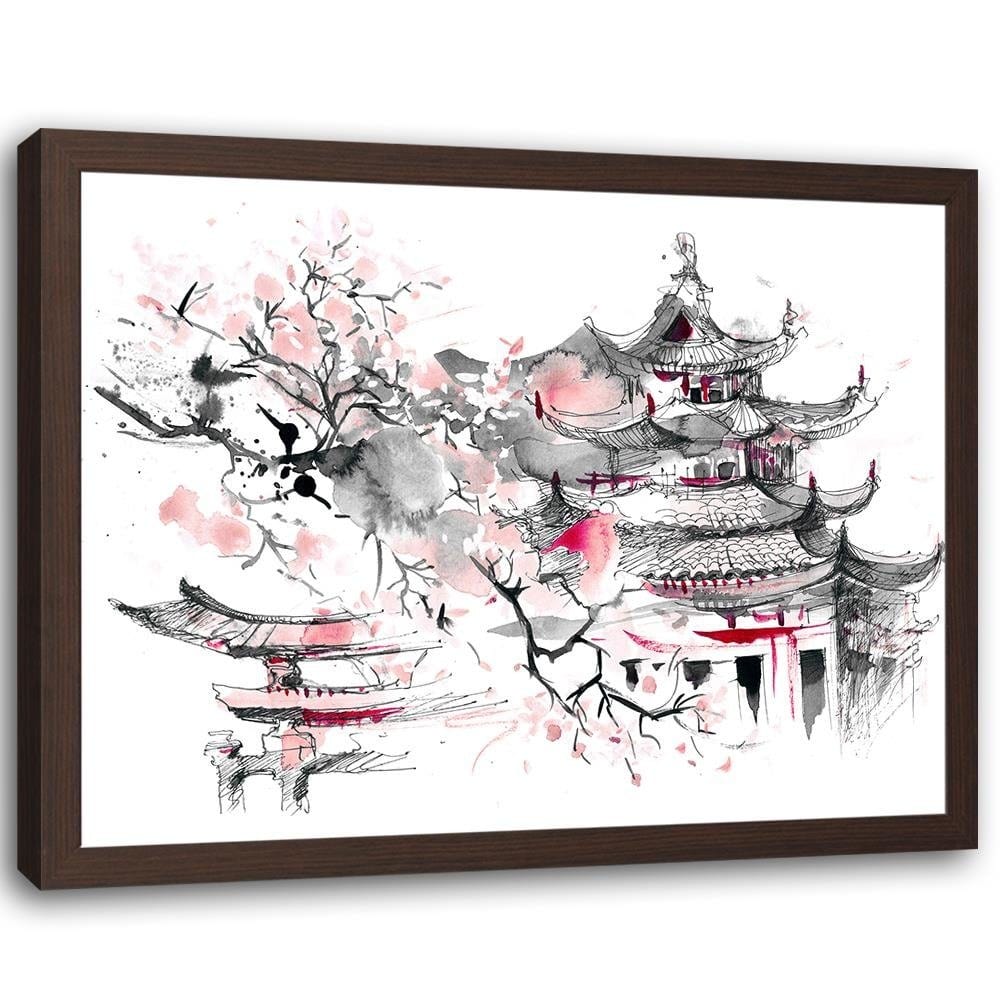 Glezna brūnā rāmī - Japan Art  Home Trends DECO