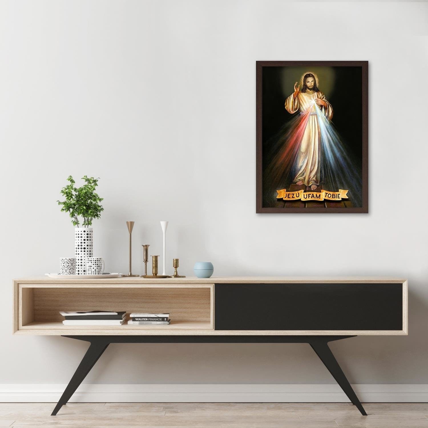 Glezna brūnā rāmī - Jesus, I trust you.  Home Trends DECO