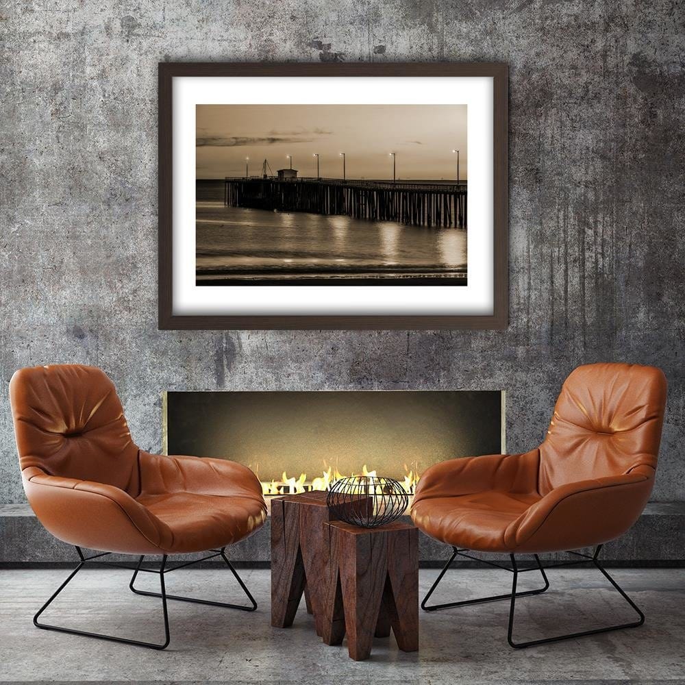 Glezna brūnā rāmī - Lanterns On The Pier 2  Home Trends DECO