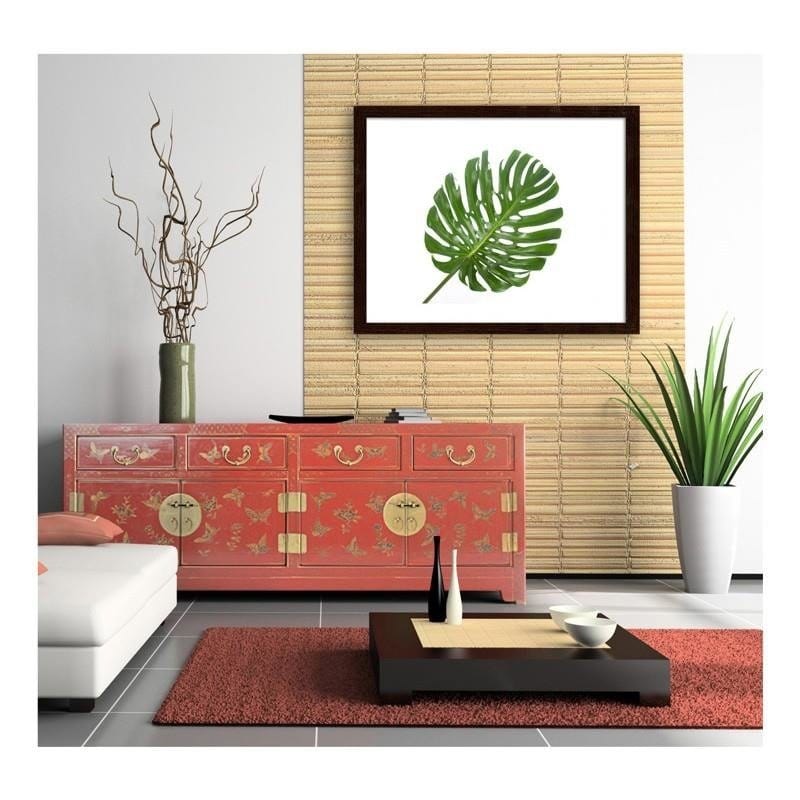 Glezna brūnā rāmī - Large leaf  Home Trends DECO