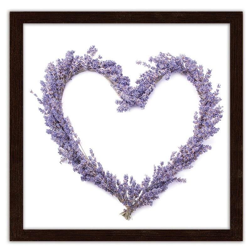 Glezna brūnā rāmī - Lavender heart  Home Trends DECO