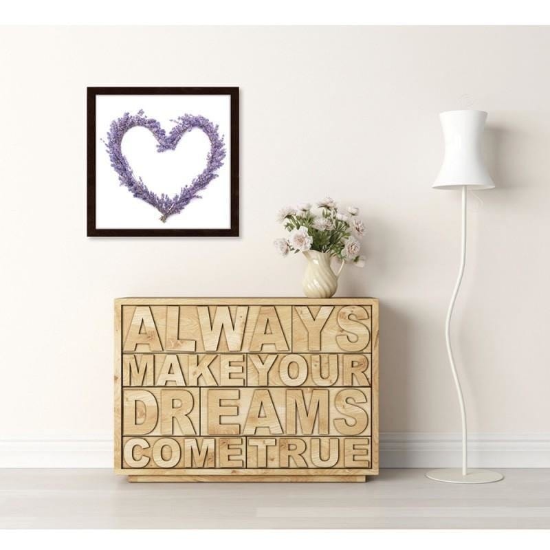 Glezna brūnā rāmī - Lavender heart  Home Trends DECO