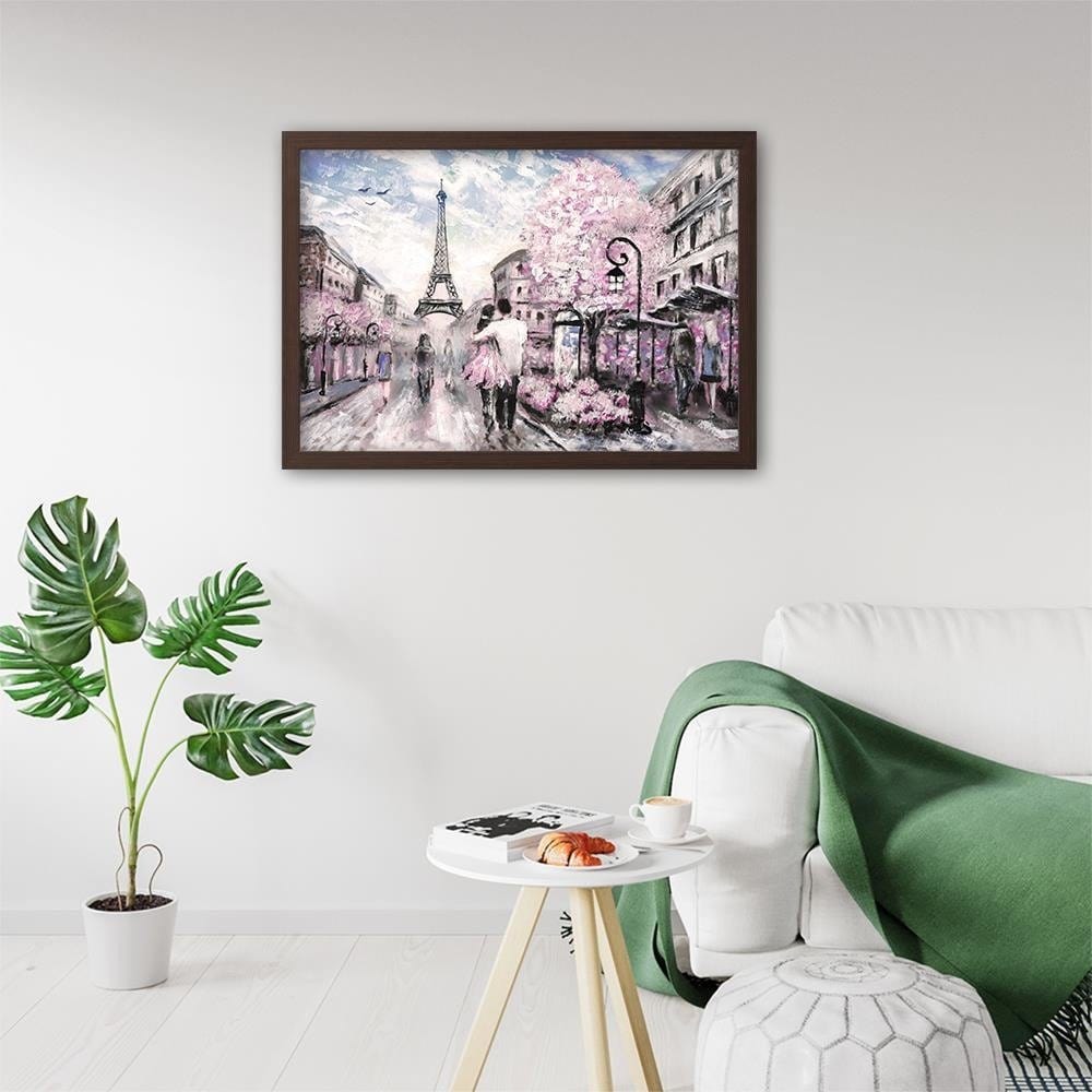 Glezna brūnā rāmī - Lovers In The Paris  Home Trends DECO