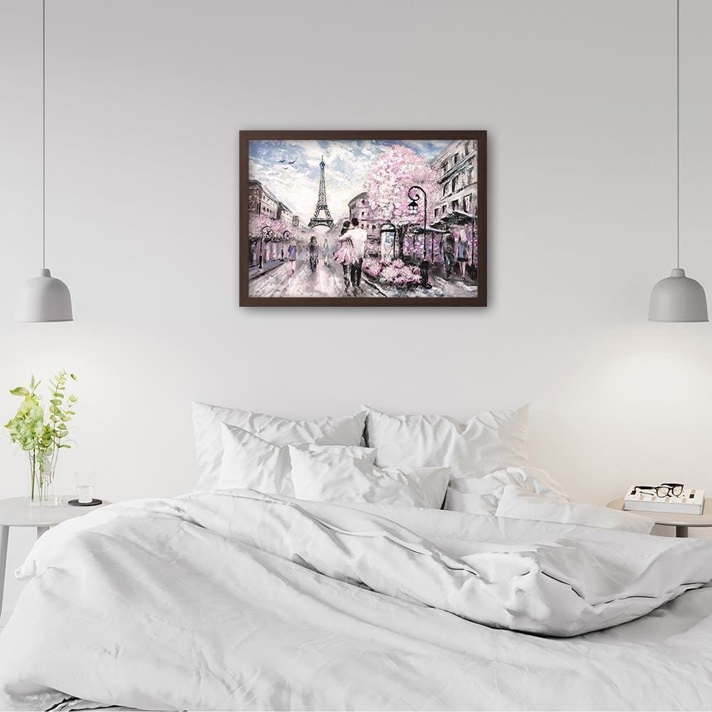 Glezna brūnā rāmī - Lovers In The Paris  Home Trends DECO