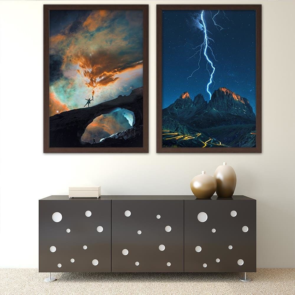 Glezna brūnā rāmī - Man And Clouds  Home Trends DECO