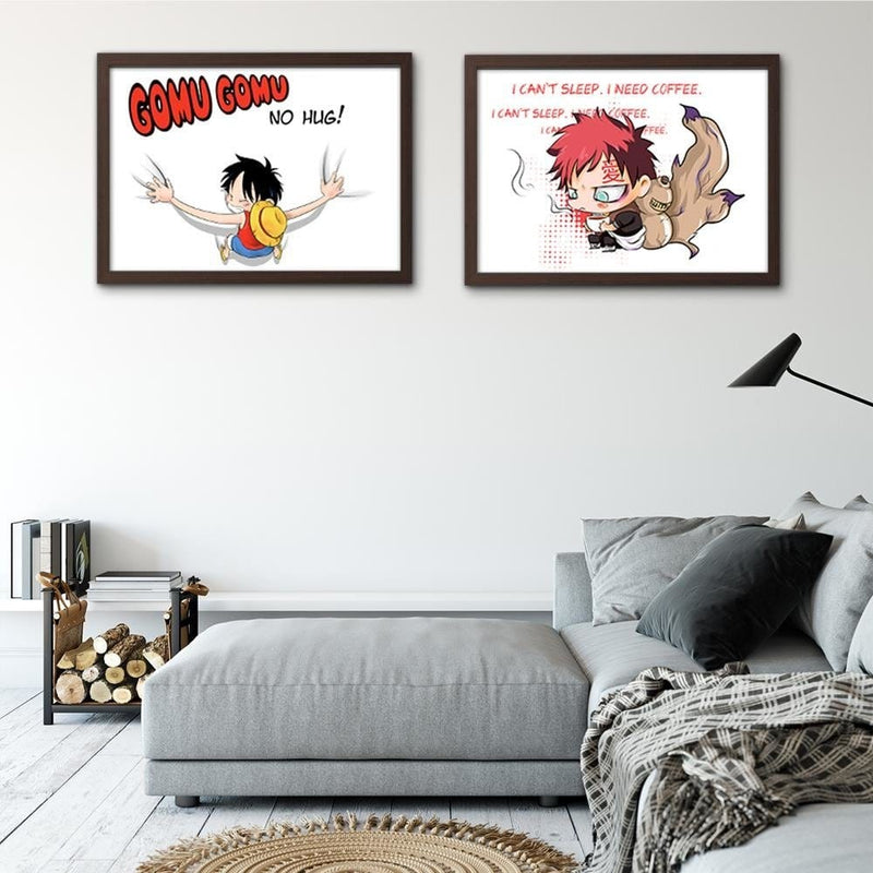 Glezna brūnā rāmī - Manga Hugging  Home Trends DECO