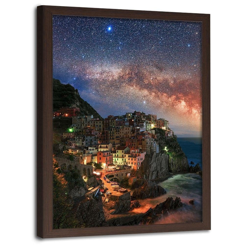 Glezna brūnā rāmī - Monterosso At Night  Home Trends DECO