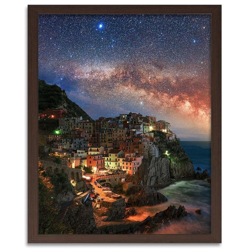 Glezna brūnā rāmī - Monterosso At Night  Home Trends DECO