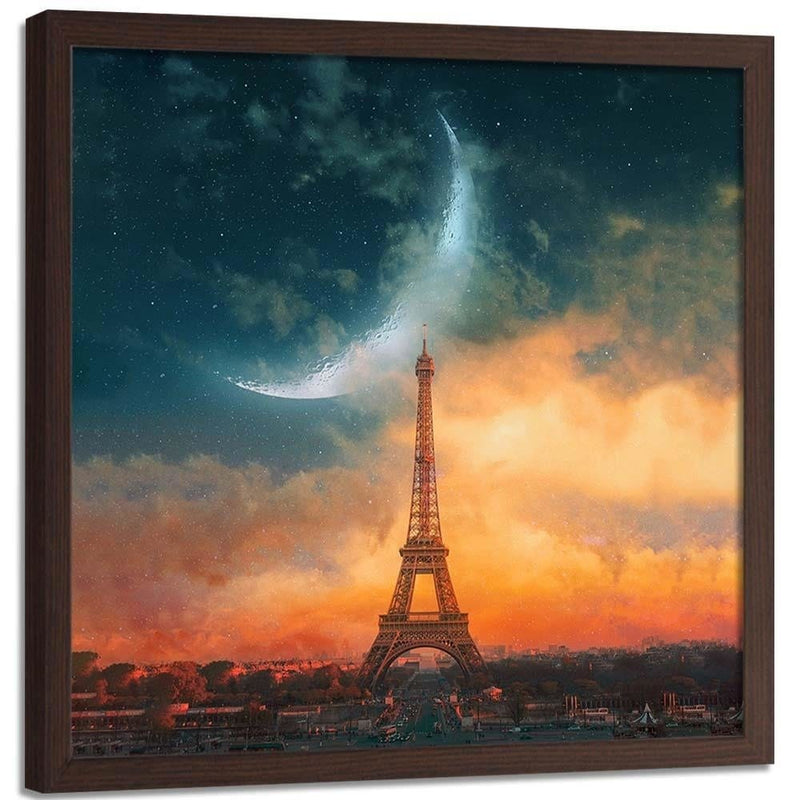 Glezna brūnā rāmī - Moon Over Paris  Home Trends DECO