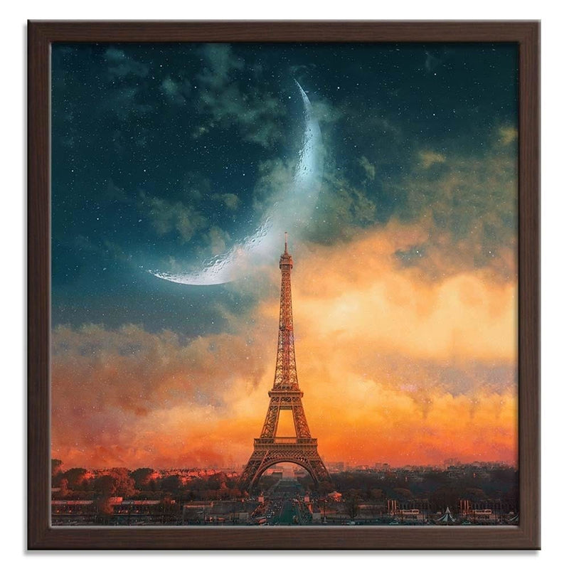 Glezna brūnā rāmī - Moon Over Paris  Home Trends DECO
