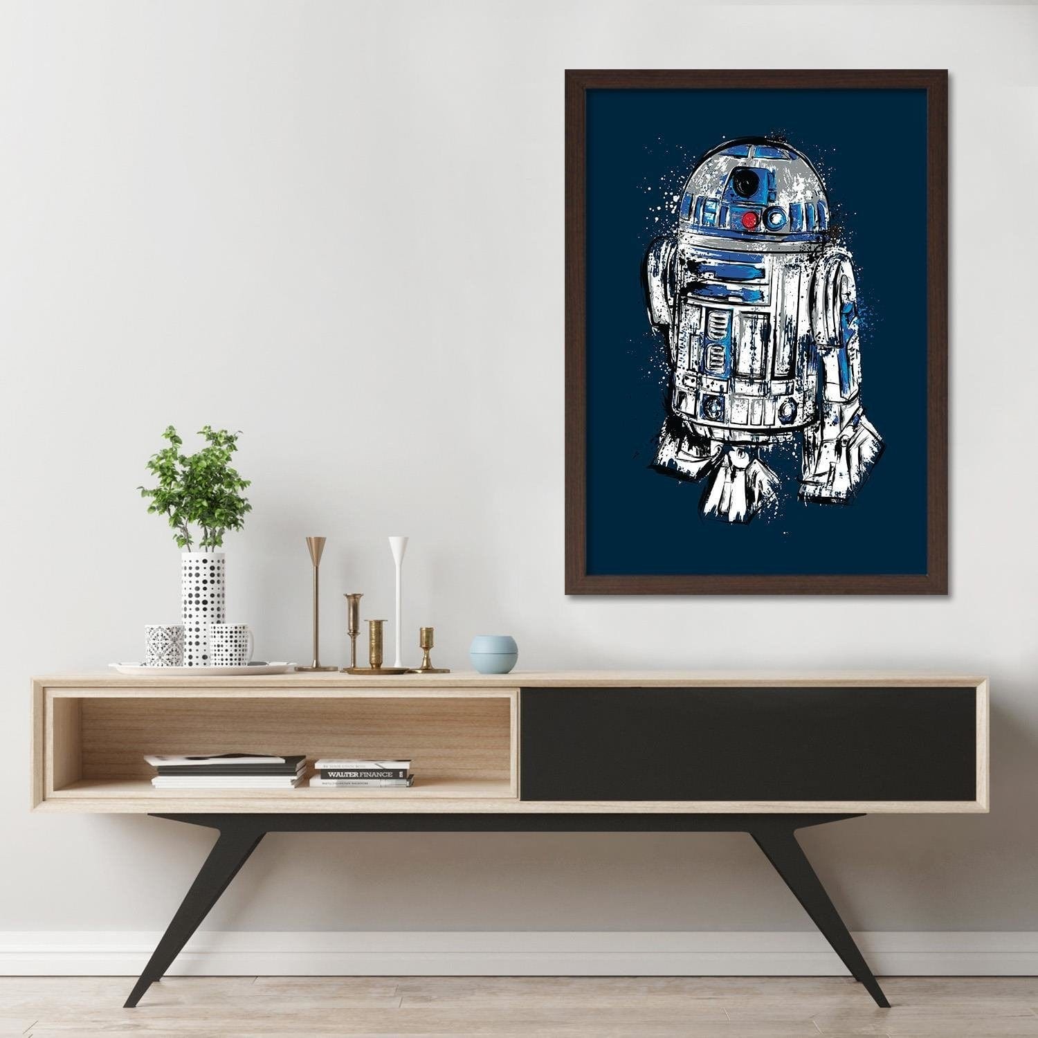 Glezna brūnā rāmī - More Than A Droid Blue  Home Trends DECO