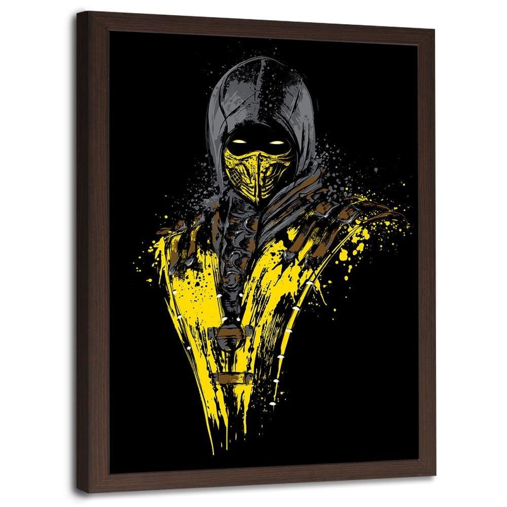 Glezna brūnā rāmī - Mortal Fire Yellow  Home Trends DECO