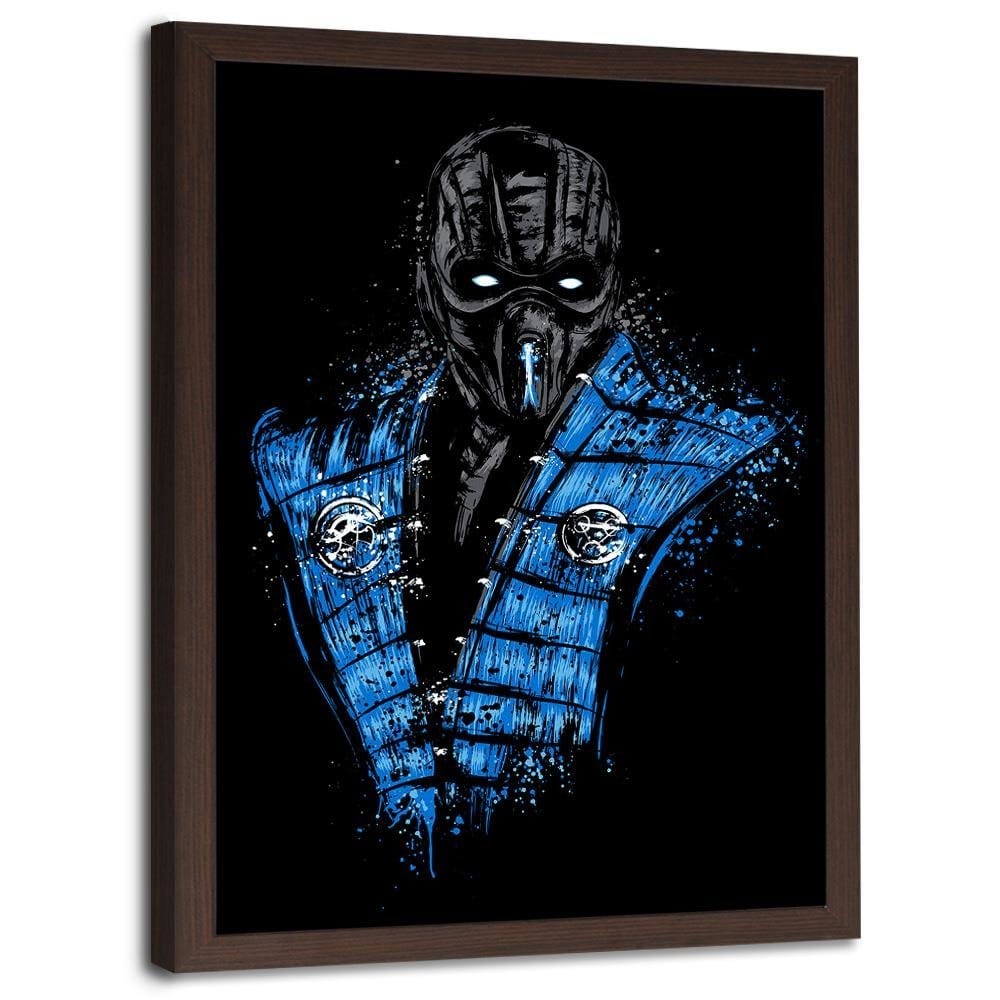 Glezna brūnā rāmī - Mortal Ice Blue  Home Trends DECO