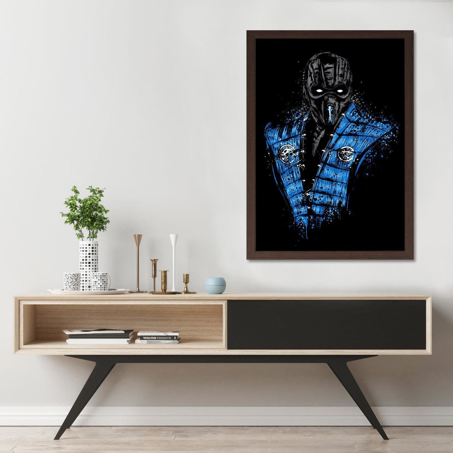 Glezna brūnā rāmī - Mortal Ice Blue  Home Trends DECO