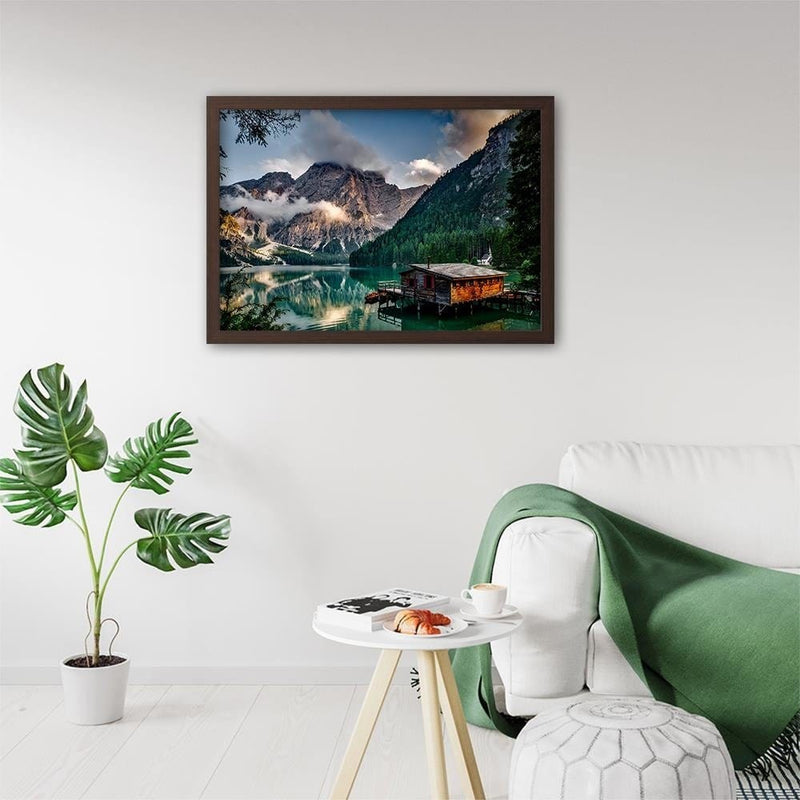 Glezna brūnā rāmī - Mountain Landscape  Home Trends DECO