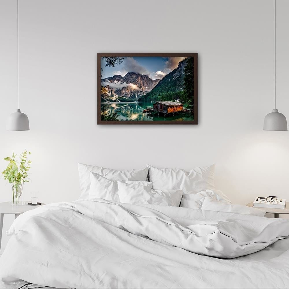 Glezna brūnā rāmī - Mountain Landscape  Home Trends DECO