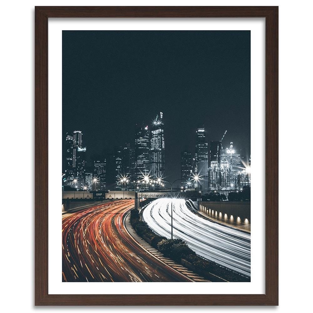 Glezna brūnā rāmī - Night City  Home Trends DECO