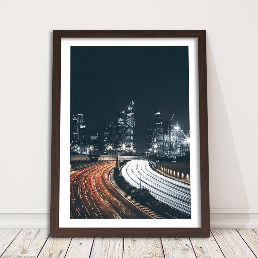 Glezna brūnā rāmī - Night City  Home Trends DECO