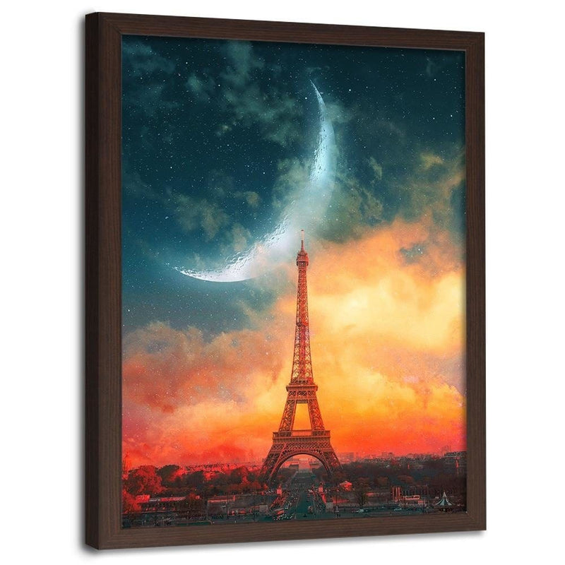 Glezna brūnā rāmī - Night In Paris  Home Trends DECO