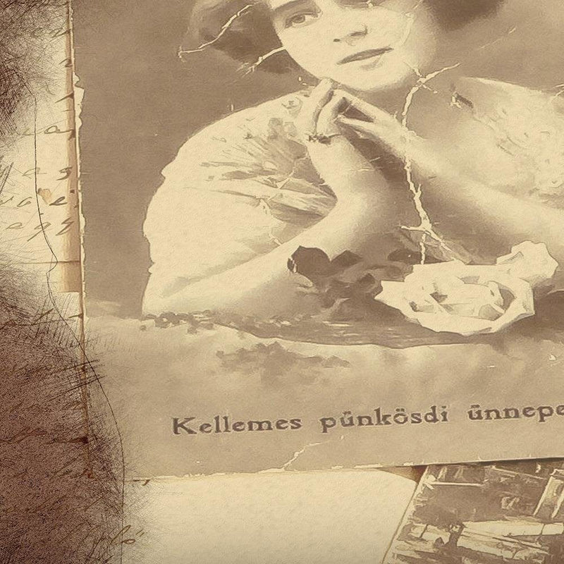 Glezna brūnā rāmī - Old Photo Of A Woman  Home Trends DECO