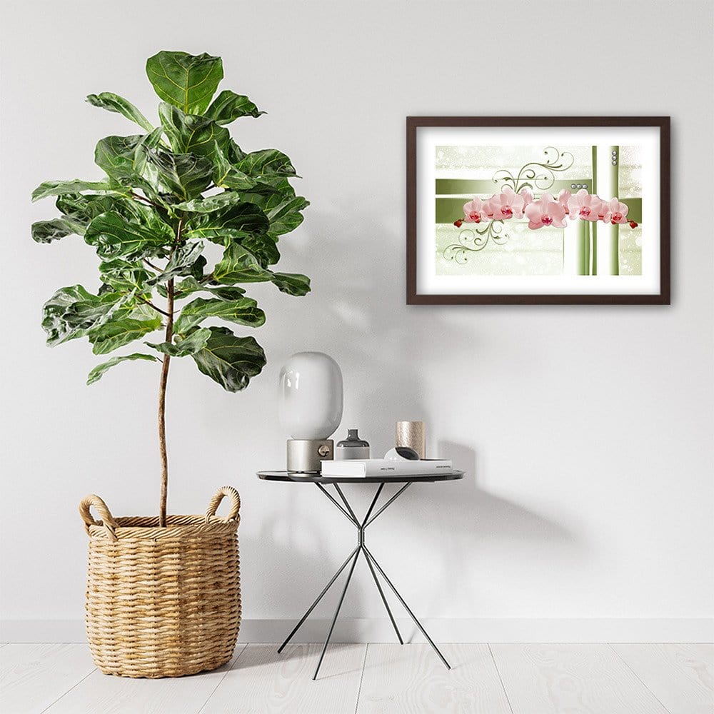 Glezna brūnā rāmī - Orchids Abstraction 4  Home Trends DECO