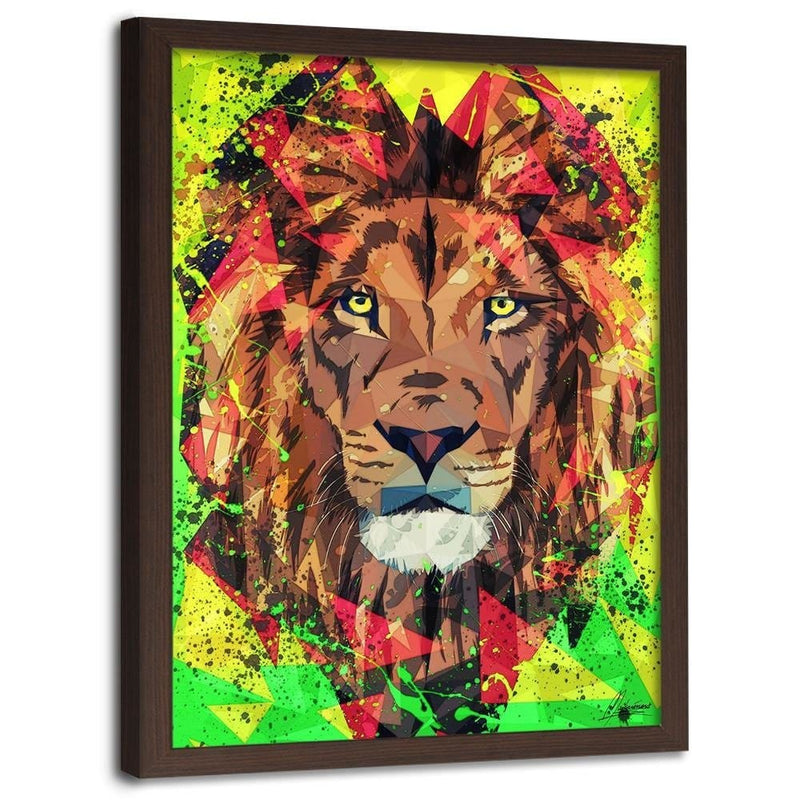 Glezna brūnā rāmī - Painted Lion  Home Trends DECO