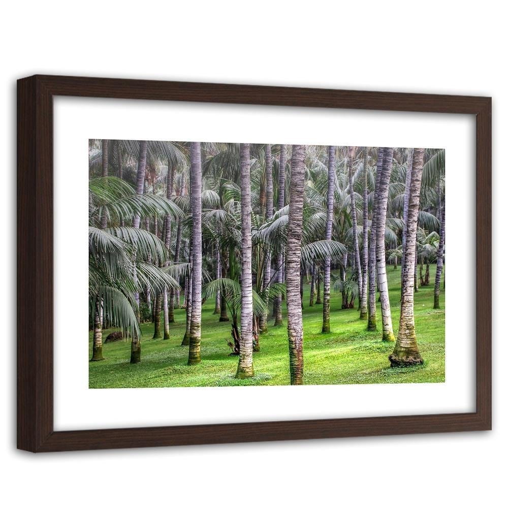 Glezna brūnā rāmī - Palm Forest  Home Trends DECO