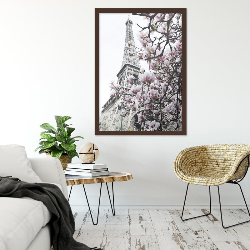 Glezna brūnā rāmī - Paris Magnolias  Home Trends DECO