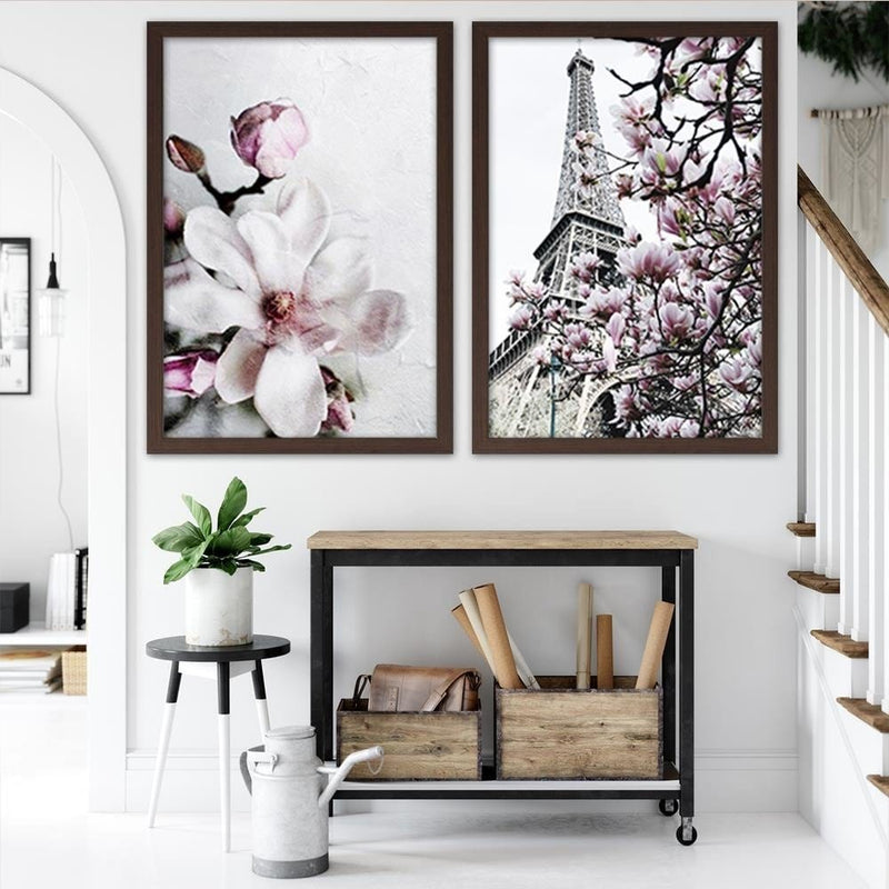 Glezna brūnā rāmī - Paris Magnolias  Home Trends DECO