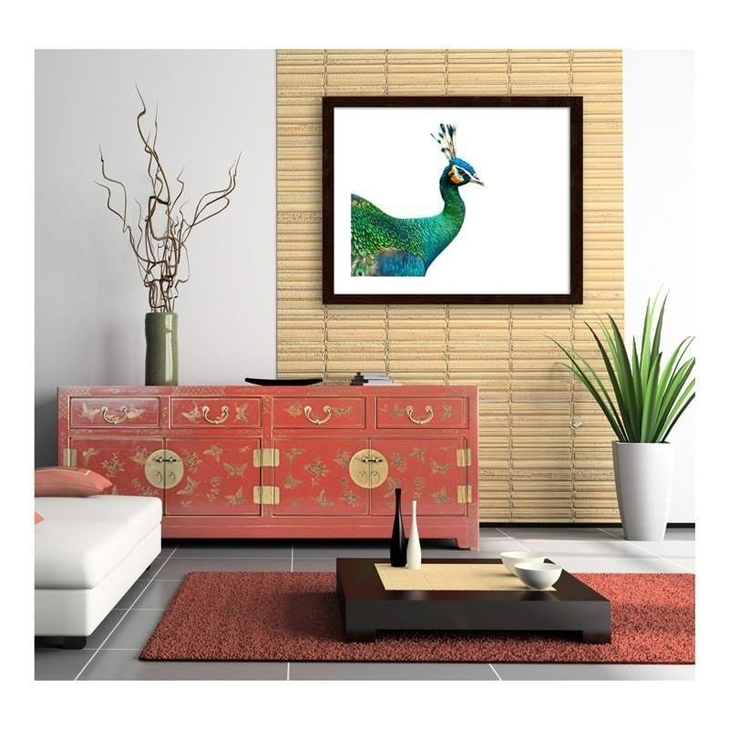 Glezna brūnā rāmī - Peacock head  Home Trends DECO