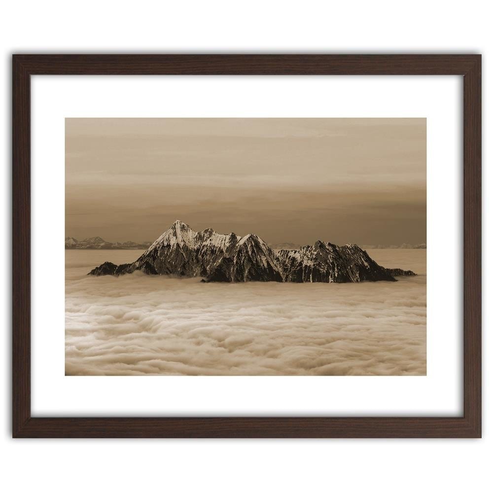 Glezna brūnā rāmī - Peaks Above The Clouds 1  Home Trends DECO