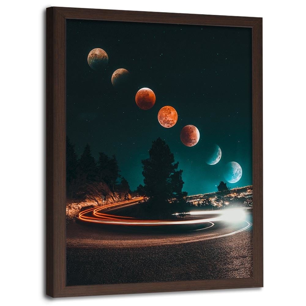 Glezna brūnā rāmī - Phases Of The Moon And The Lights  Home Trends DECO