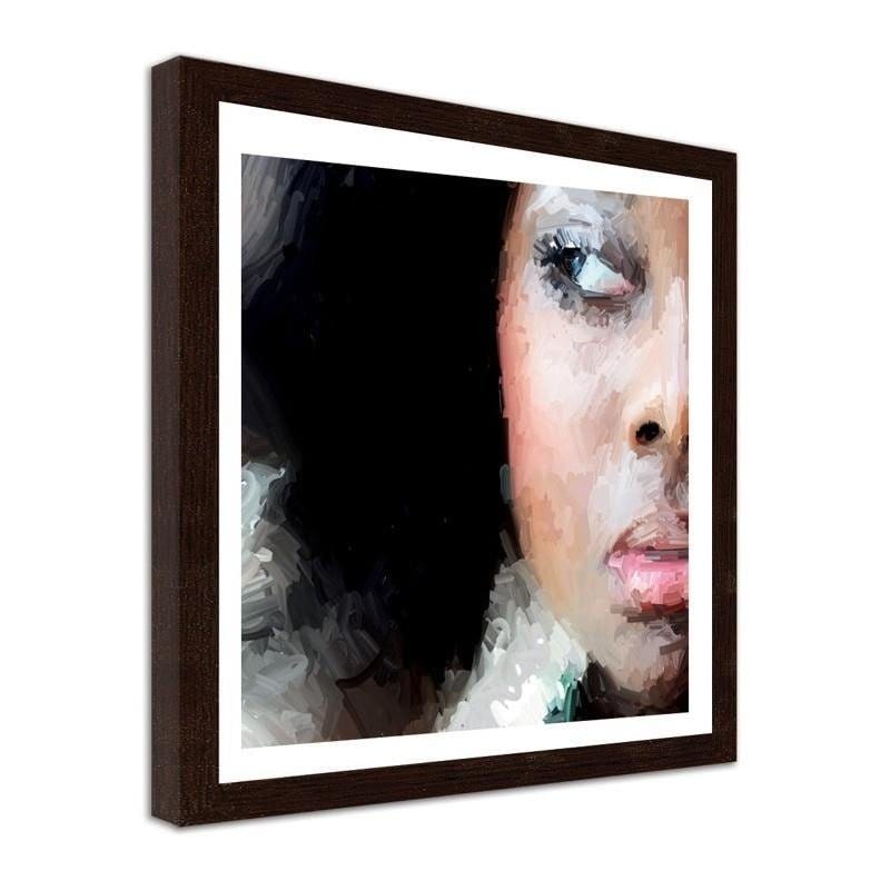 Glezna brūnā rāmī - Portrait of a dark woman  Home Trends DECO