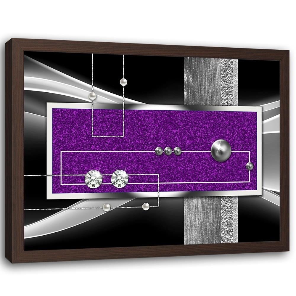 Glezna brūnā rāmī - Purple Abstraction  Home Trends DECO