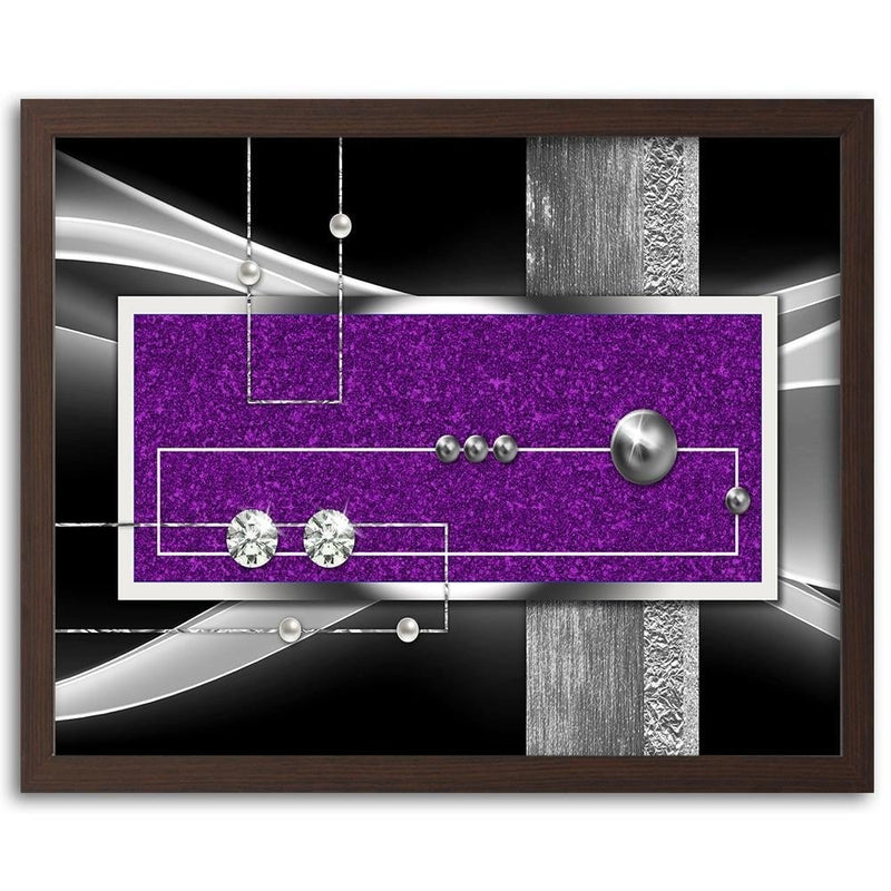 Glezna brūnā rāmī - Purple Abstraction  Home Trends DECO