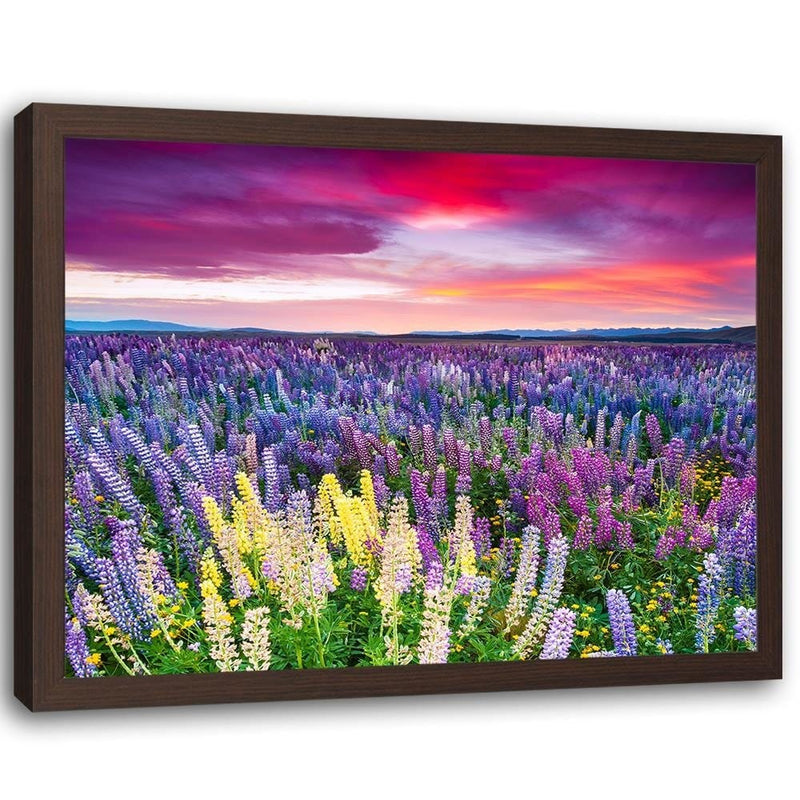 Glezna brūnā rāmī - Purple Flowers  Home Trends DECO
