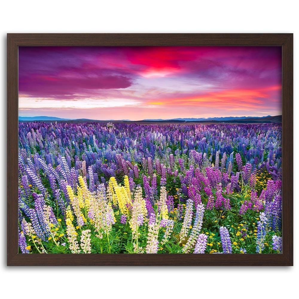 Glezna brūnā rāmī - Purple Flowers  Home Trends DECO
