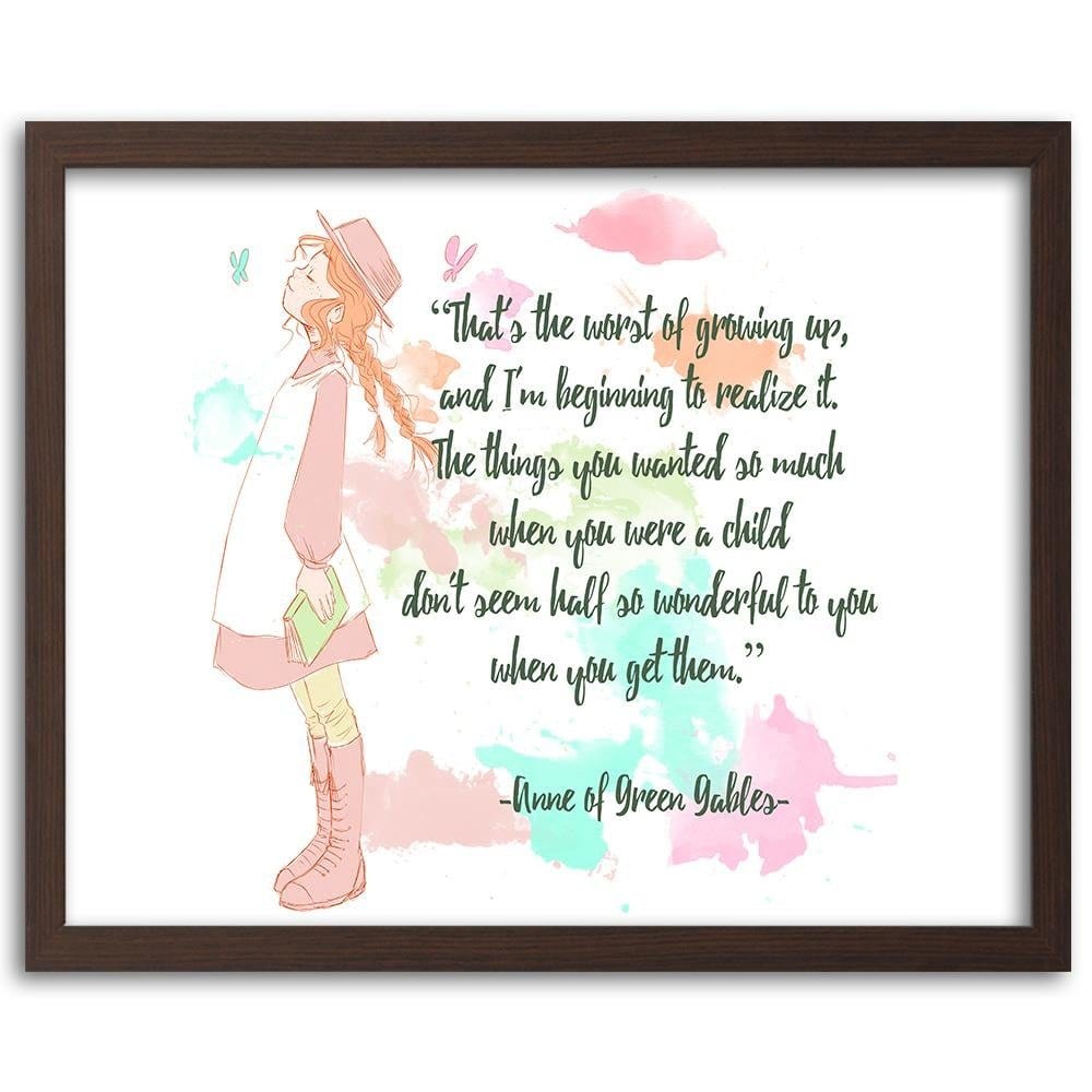 Glezna brūnā rāmī - Quote Anne Of Green Gables 1  Home Trends DECO