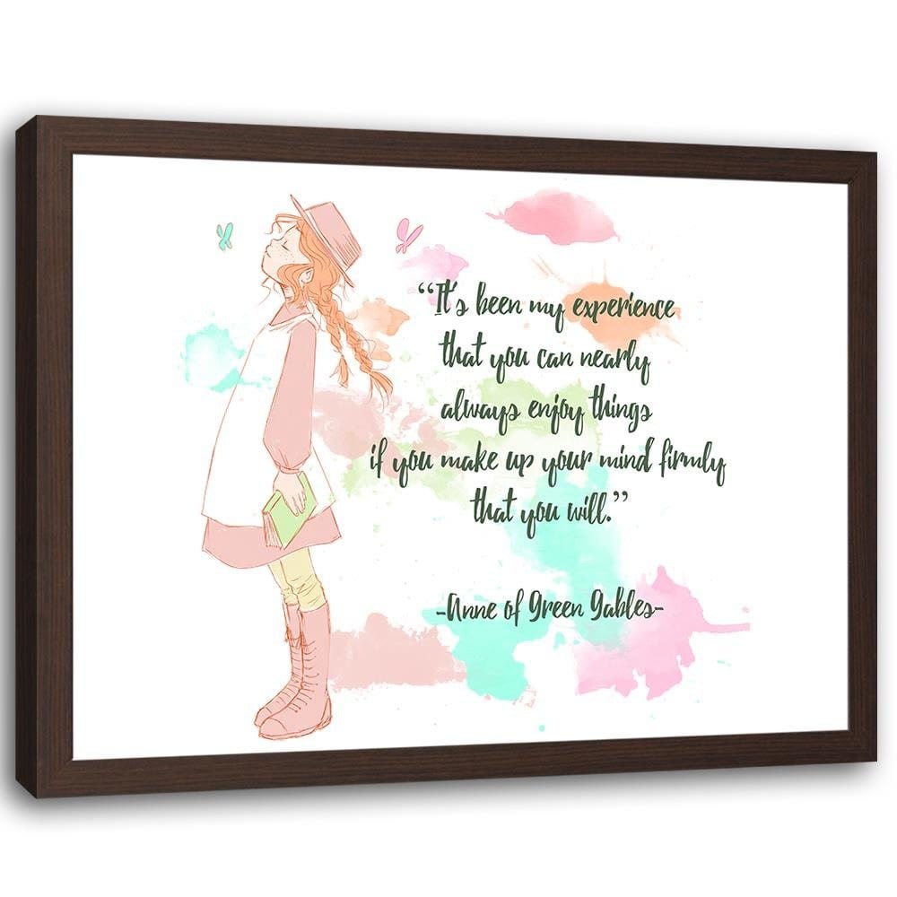 Glezna brūnā rāmī - Quote Anne Of Green Gables  Home Trends DECO