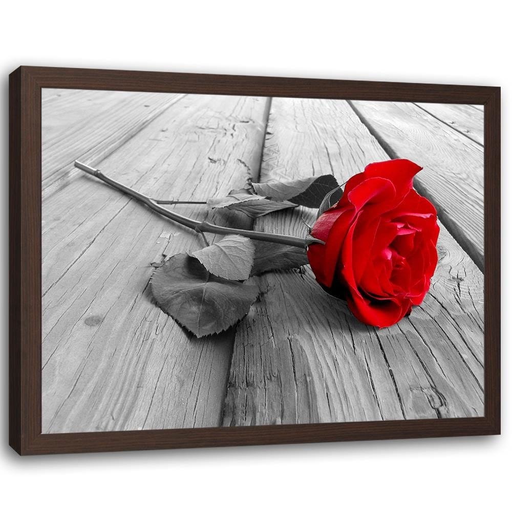 Glezna brūnā rāmī - Red Rose  Home Trends DECO