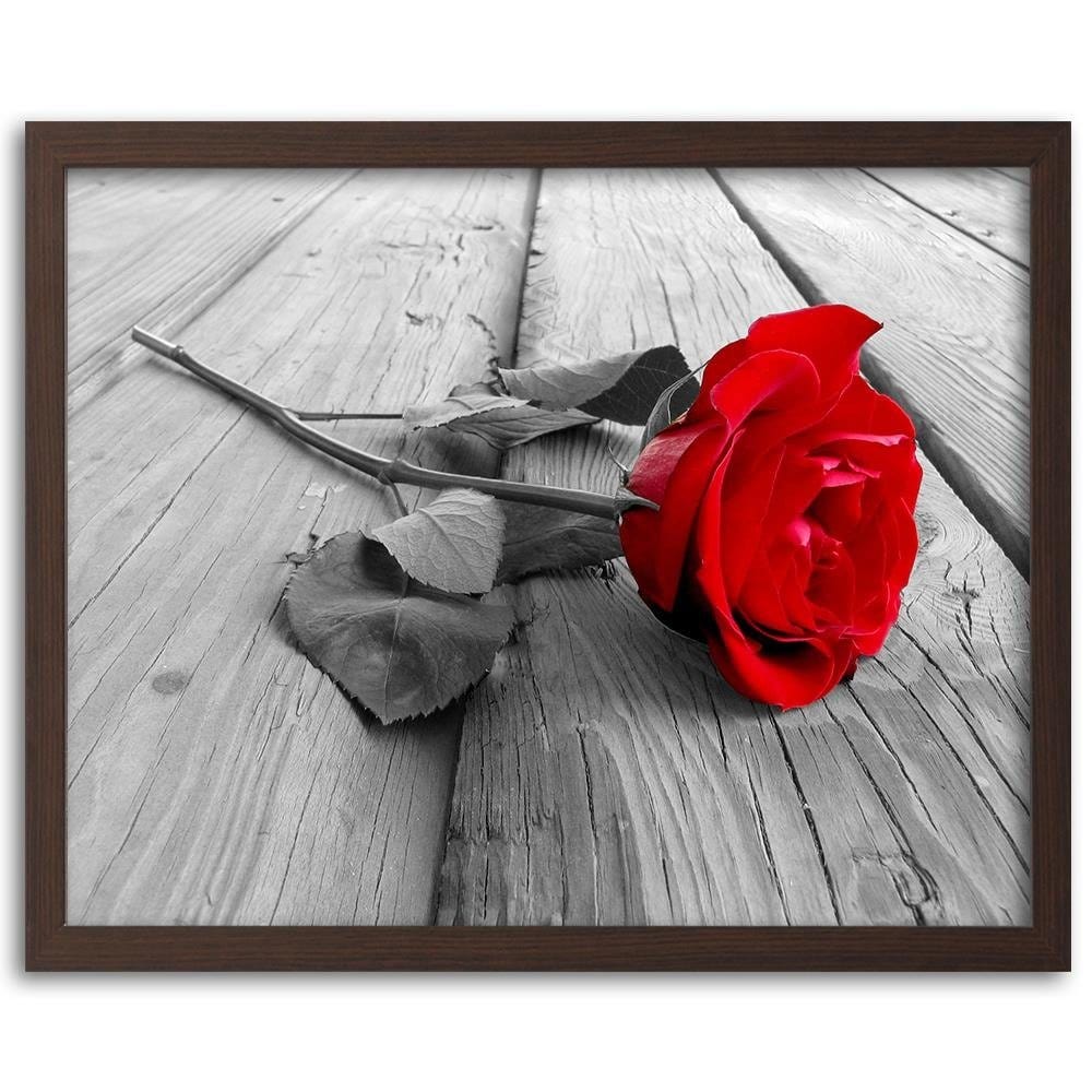 Glezna brūnā rāmī - Red Rose  Home Trends DECO