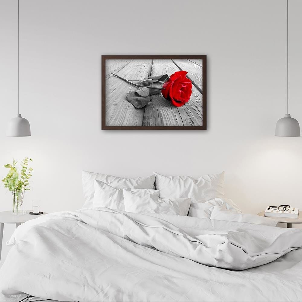 Glezna brūnā rāmī - Red Rose  Home Trends DECO