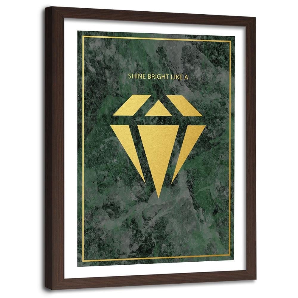 Glezna brūnā rāmī - Shine Bright Like A Diamond  Home Trends DECO