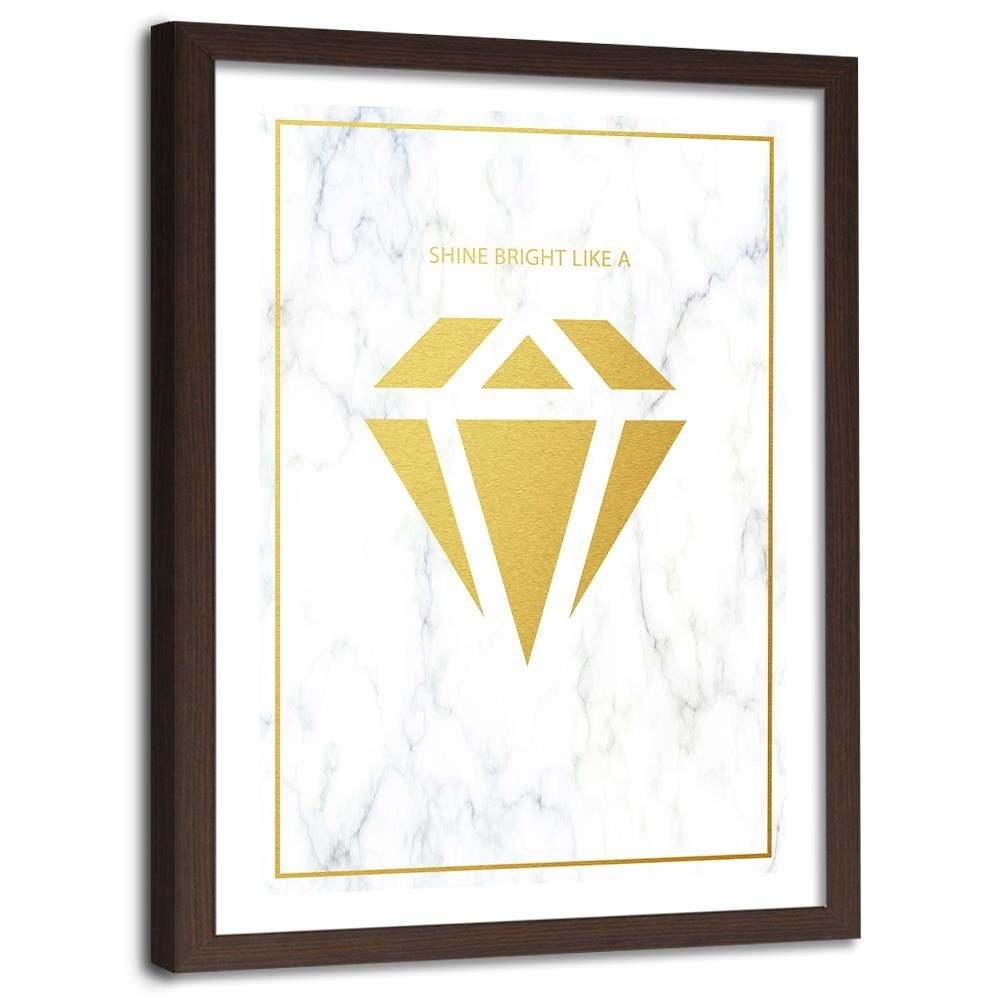 Glezna brūnā rāmī - Shine Bright Like A Diamond  Home Trends DECO