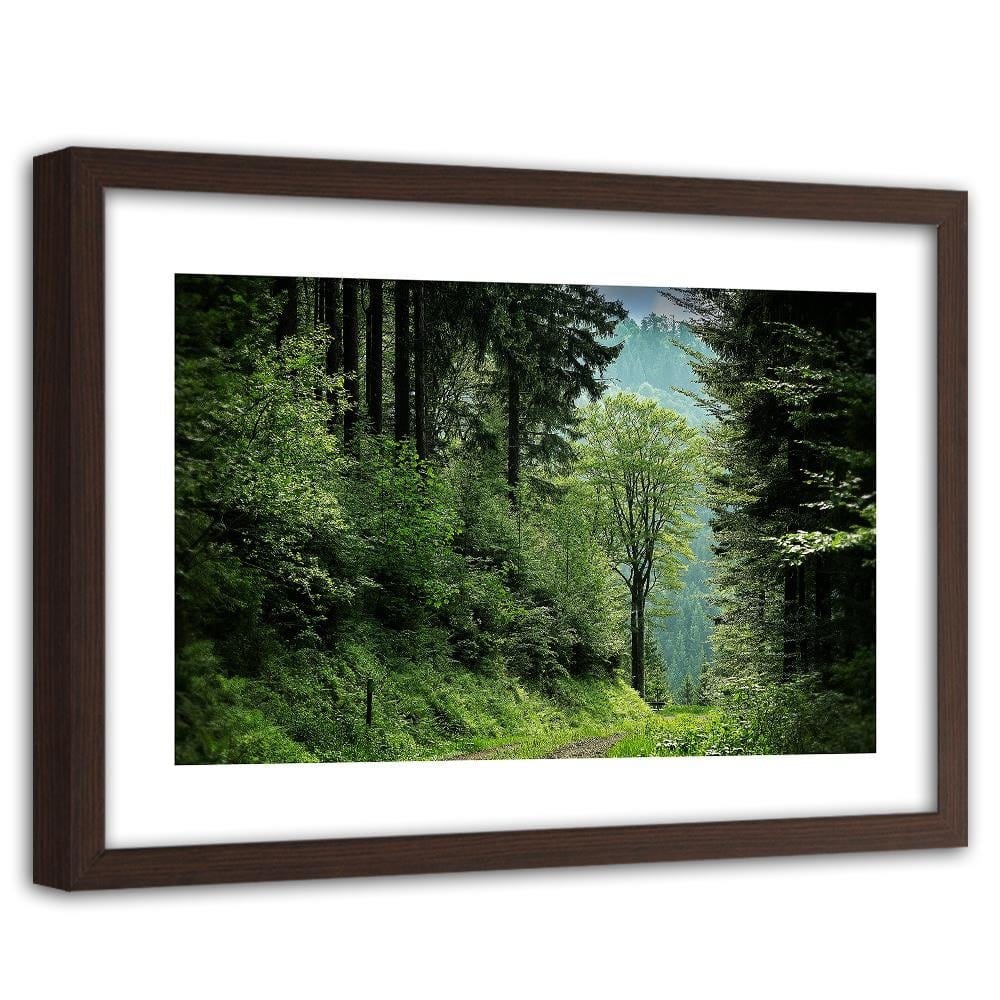 Glezna brūnā rāmī - Shrubs At Forest Road  Home Trends DECO