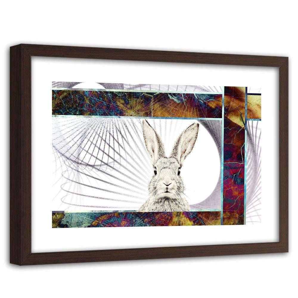Glezna brūnā rāmī - Shy Rabbit  Home Trends DECO