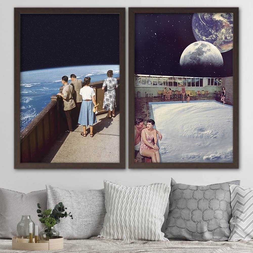 Glezna brūnā rāmī - Space Pool  Home Trends DECO