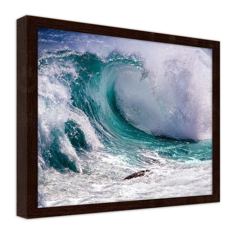 Glezna brūnā rāmī - Stormy wave  Home Trends DECO
