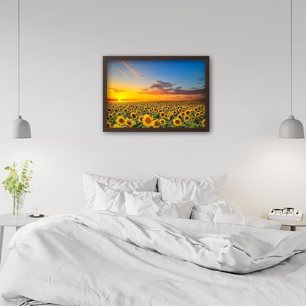 Glezna brūnā rāmī - Sunflowers  Home Trends DECO