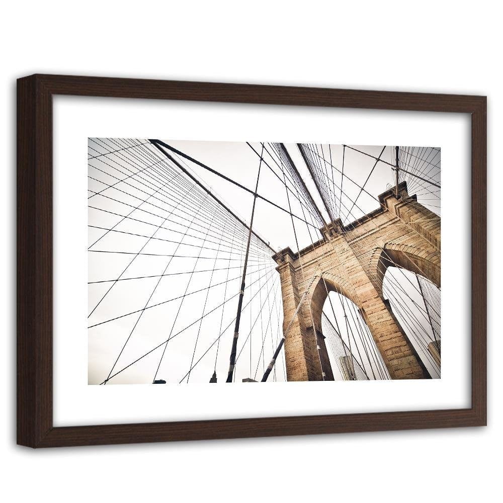 Glezna brūnā rāmī - The Design Of The Brooklyn Bridge  Home Trends DECO